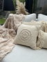 Aberto Design Funda de Cojín con Diseño de Conchas Marinas, Beige, 43 x 43 cm